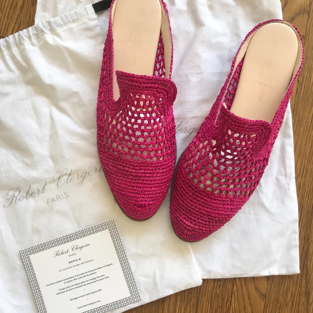Robert Clergerie Antes fuchsia pink mules slides